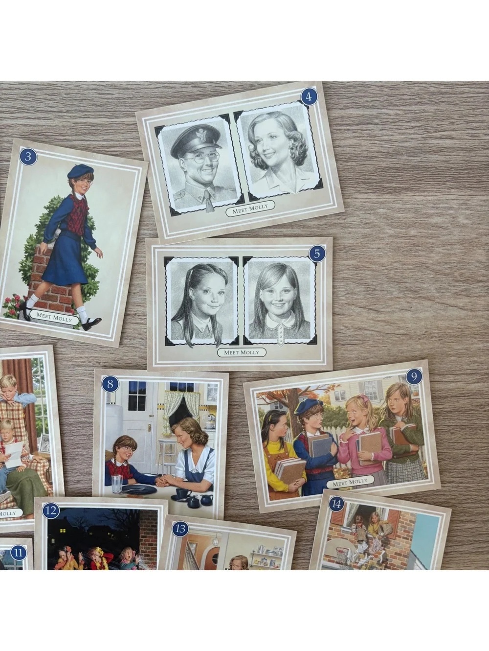 American Girl Molly Trading Cards 18 Card Set Pleasant Company 1994 Vintage